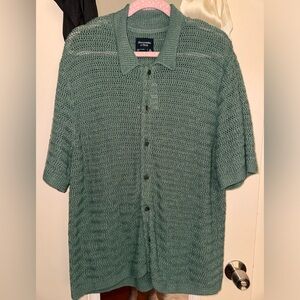 Abercrombie & Fitch Crochet-Style Button-Through Sweater Polo